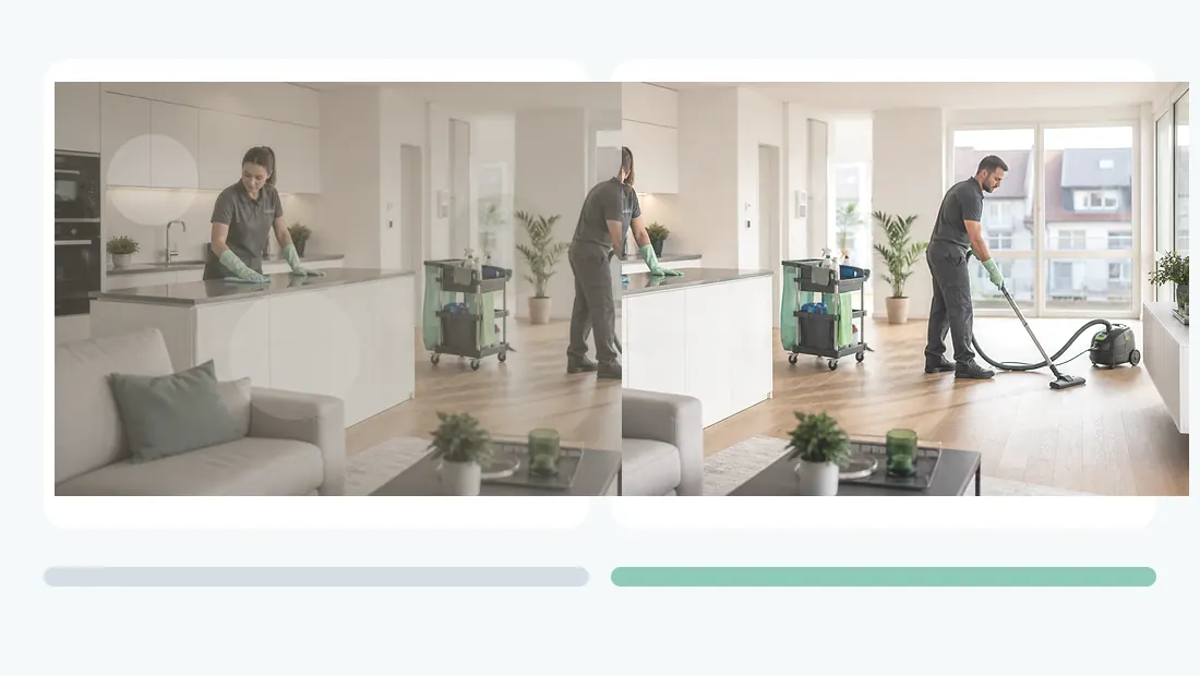 Vorher-Nachher Servicebild für Reinigungsservice
